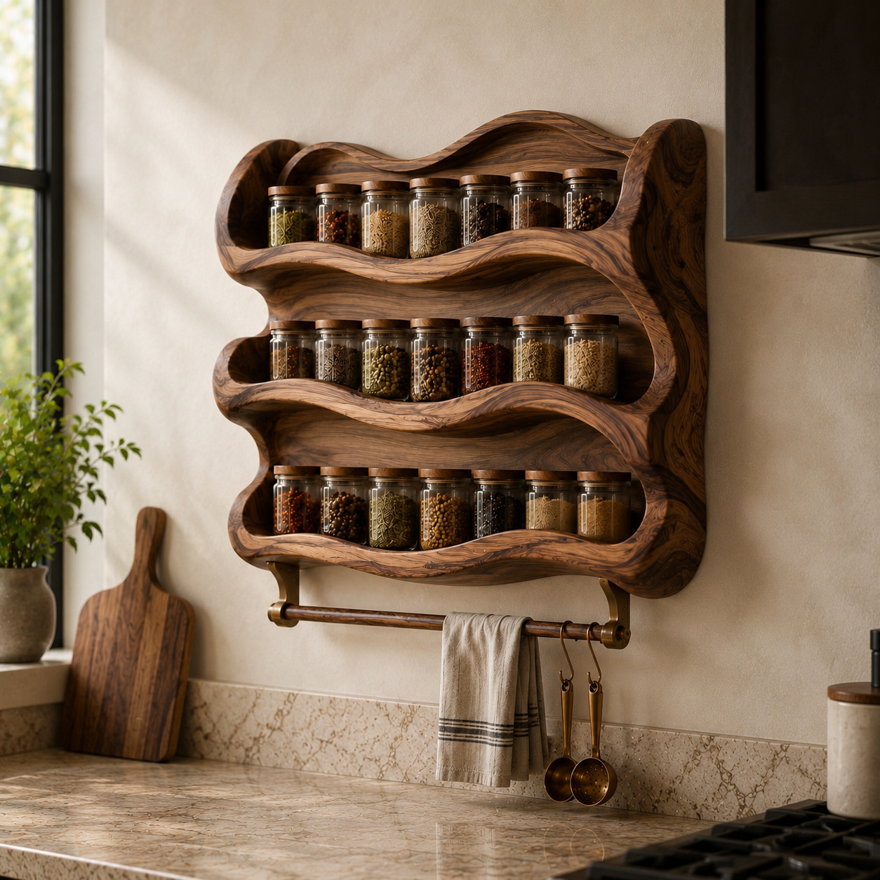 Rowan Solid Wood Spice Rack - Design 026 - product image 03