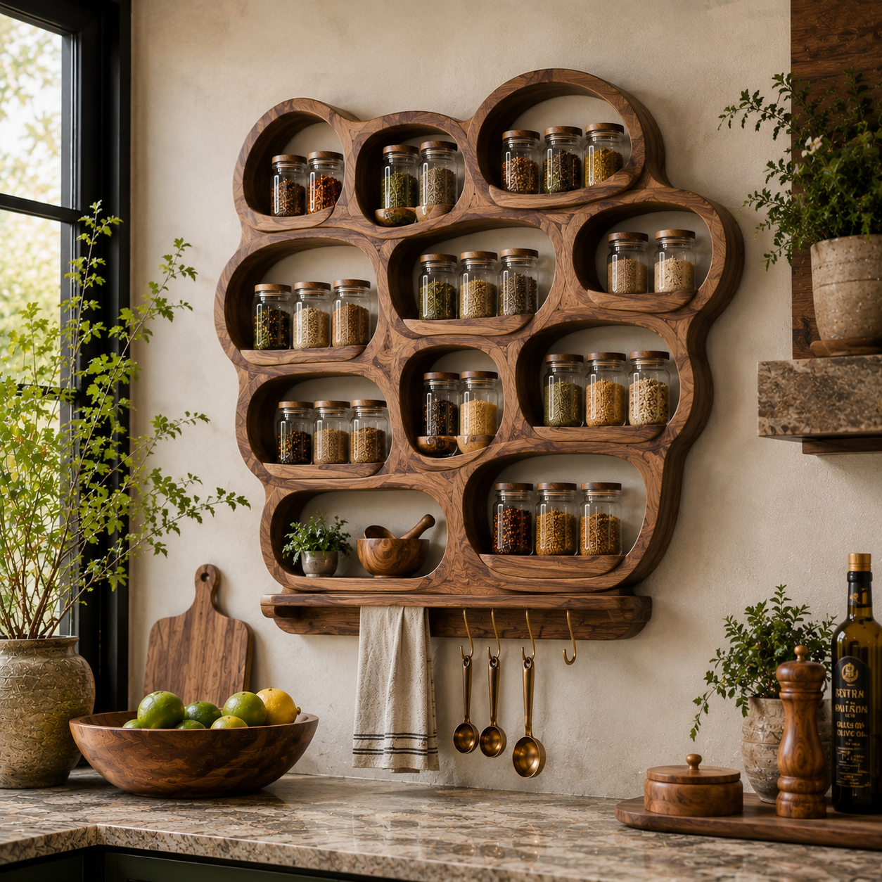 Soren Tall Spice Rack Shelf - Design 029 - main view