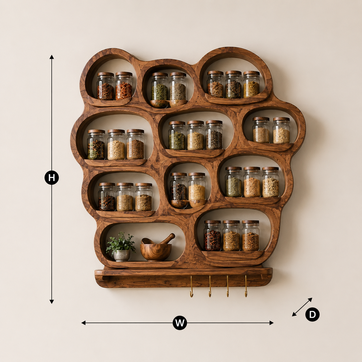 Soren Tall Spice Rack Shelf - Design 029 - product image 07