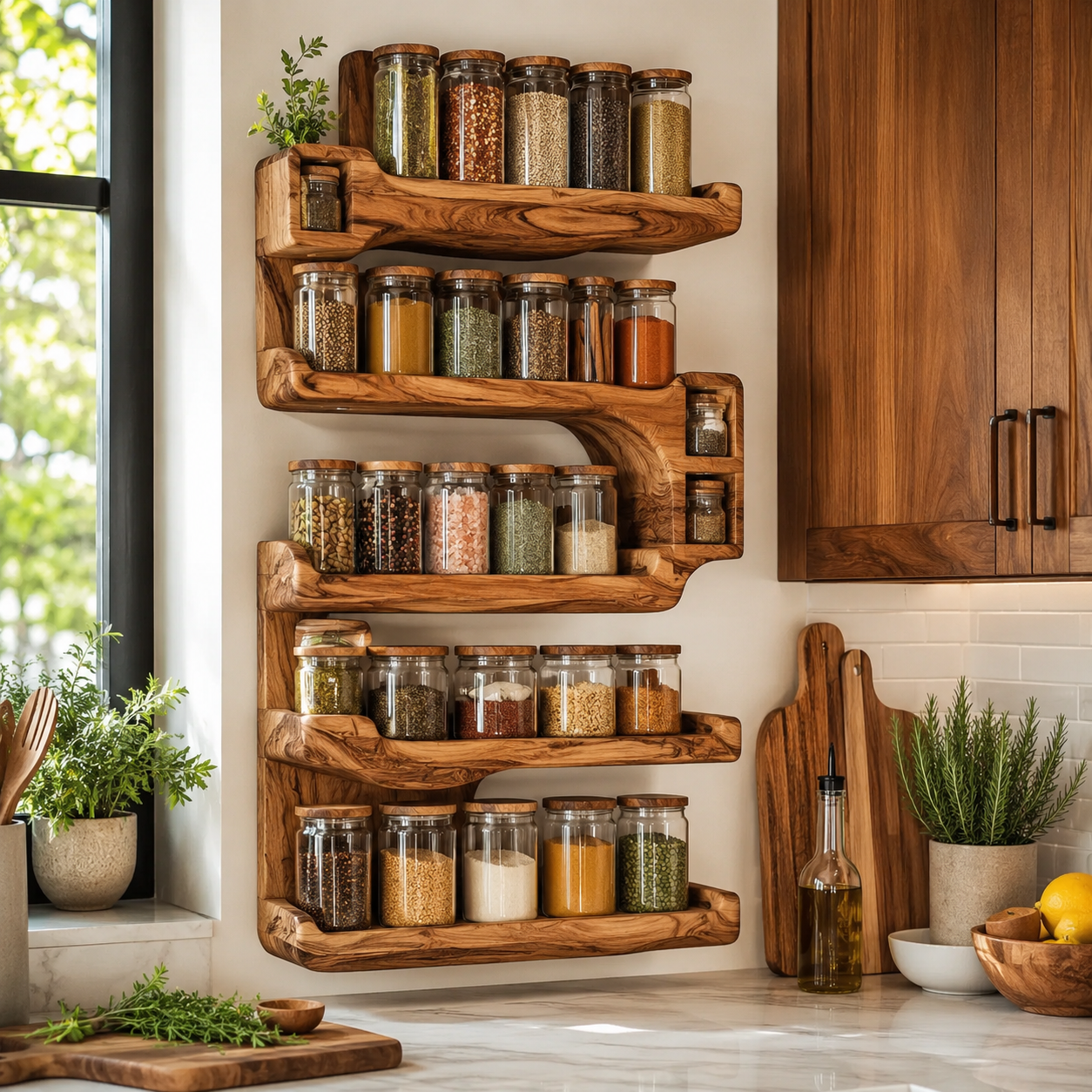 Veyra Slim Spice Rack Shelves - Design 031 - main view