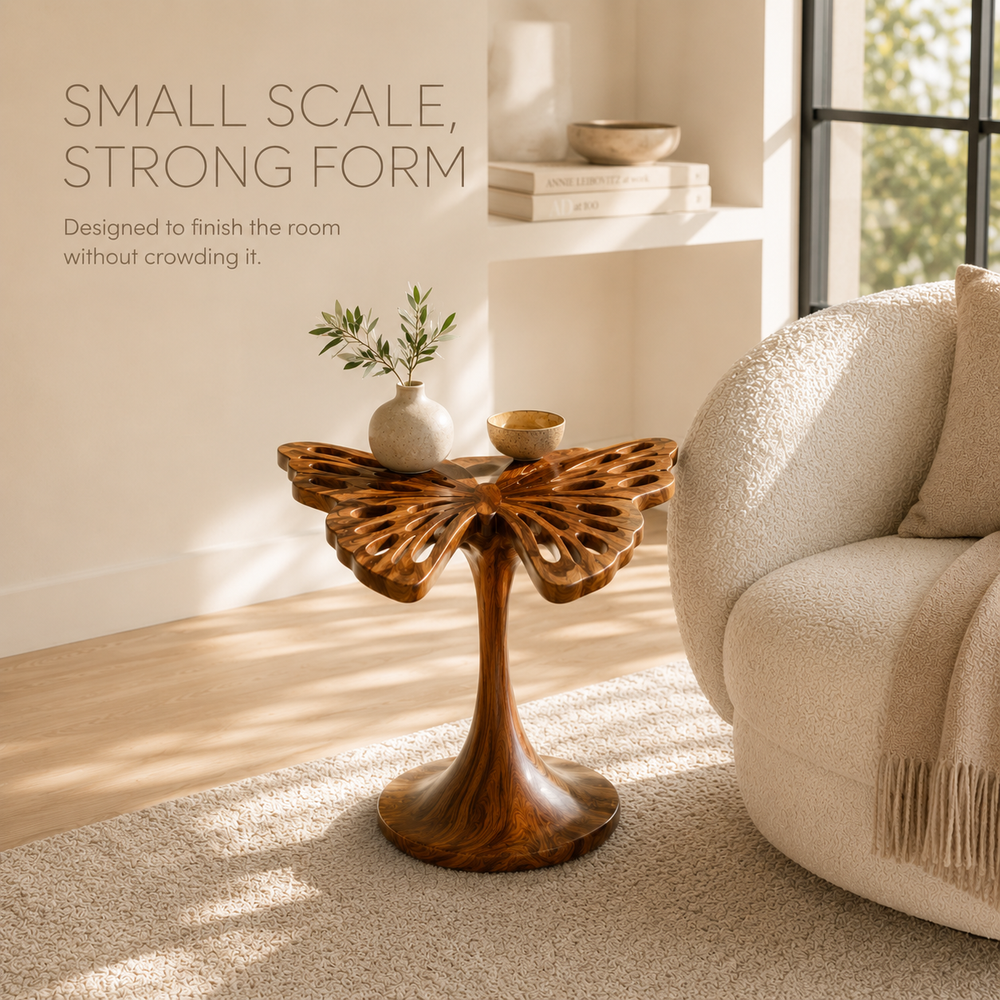 Mira Organic Wood Side Table - Design 002 - product image 04