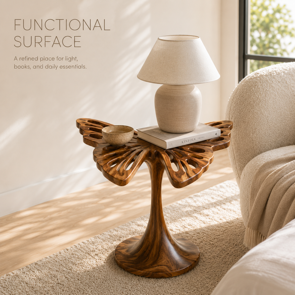 Mira Organic Wood Side Table - Design 002 - product image 07