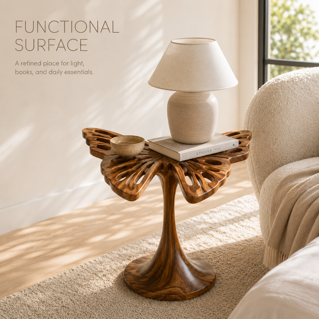 Mira Organic Wood Side Table - Design 002 - product image 07