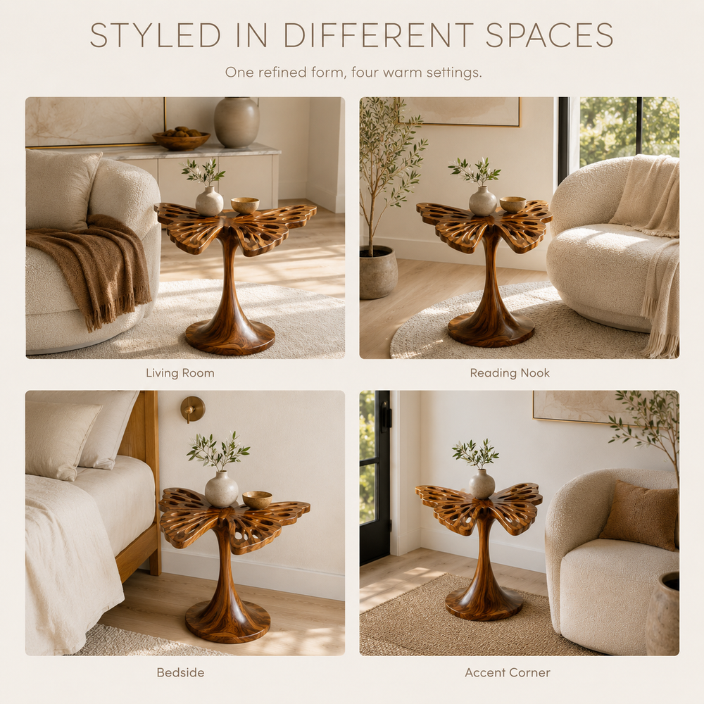 Mira Organic Wood Side Table - Design 002 - product image 10