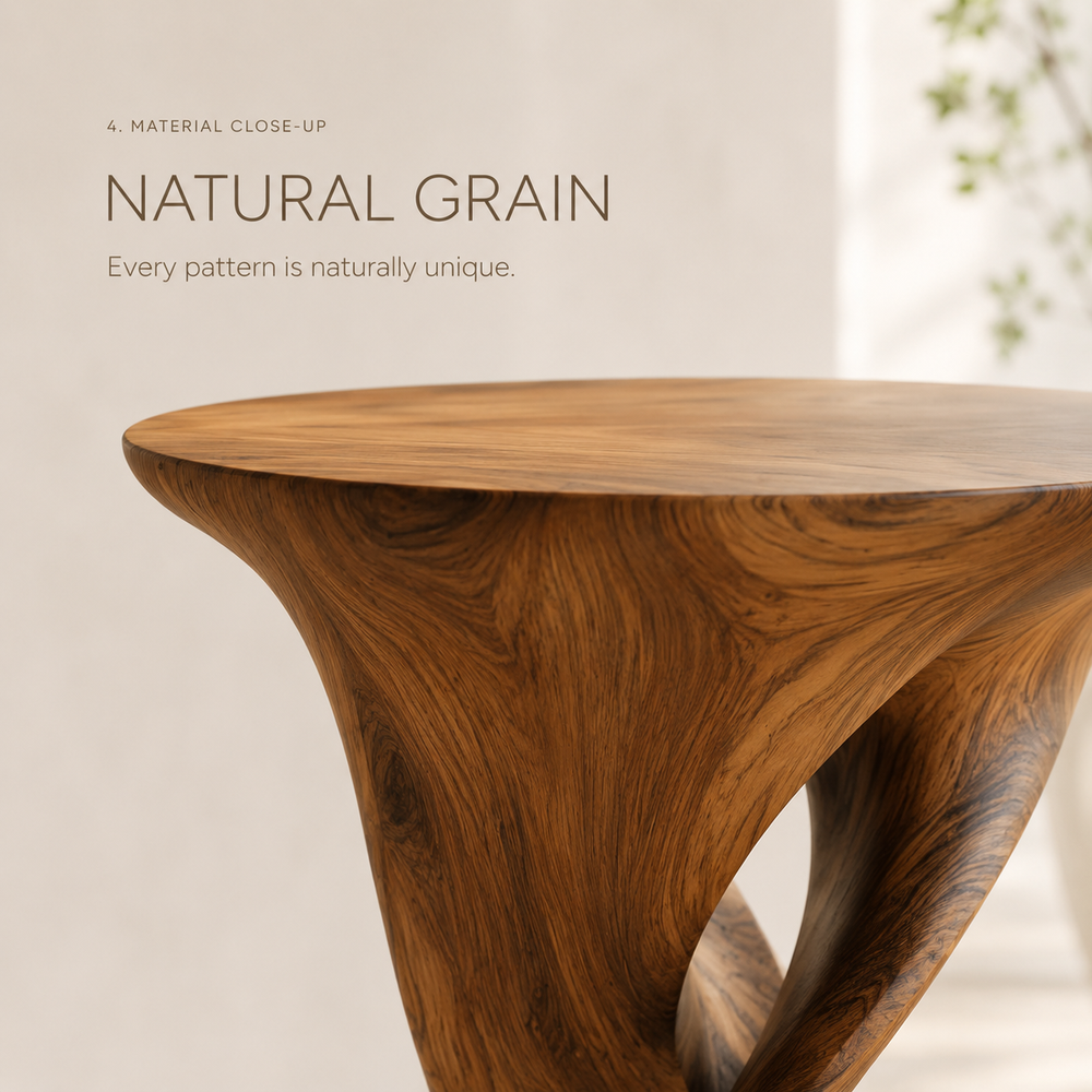 Soren Solid Wood Side Table - Design 004 - product image 05