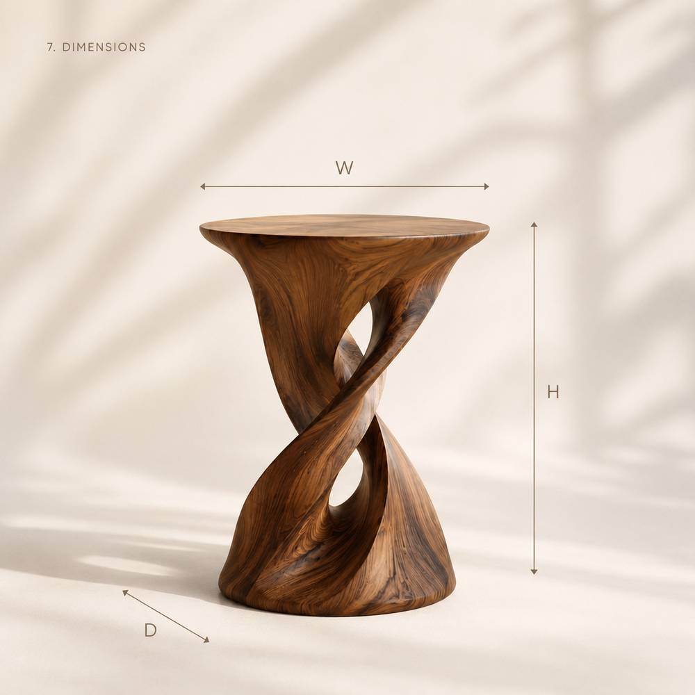 Soren Solid Wood Side Table - Design 004 - product image 08