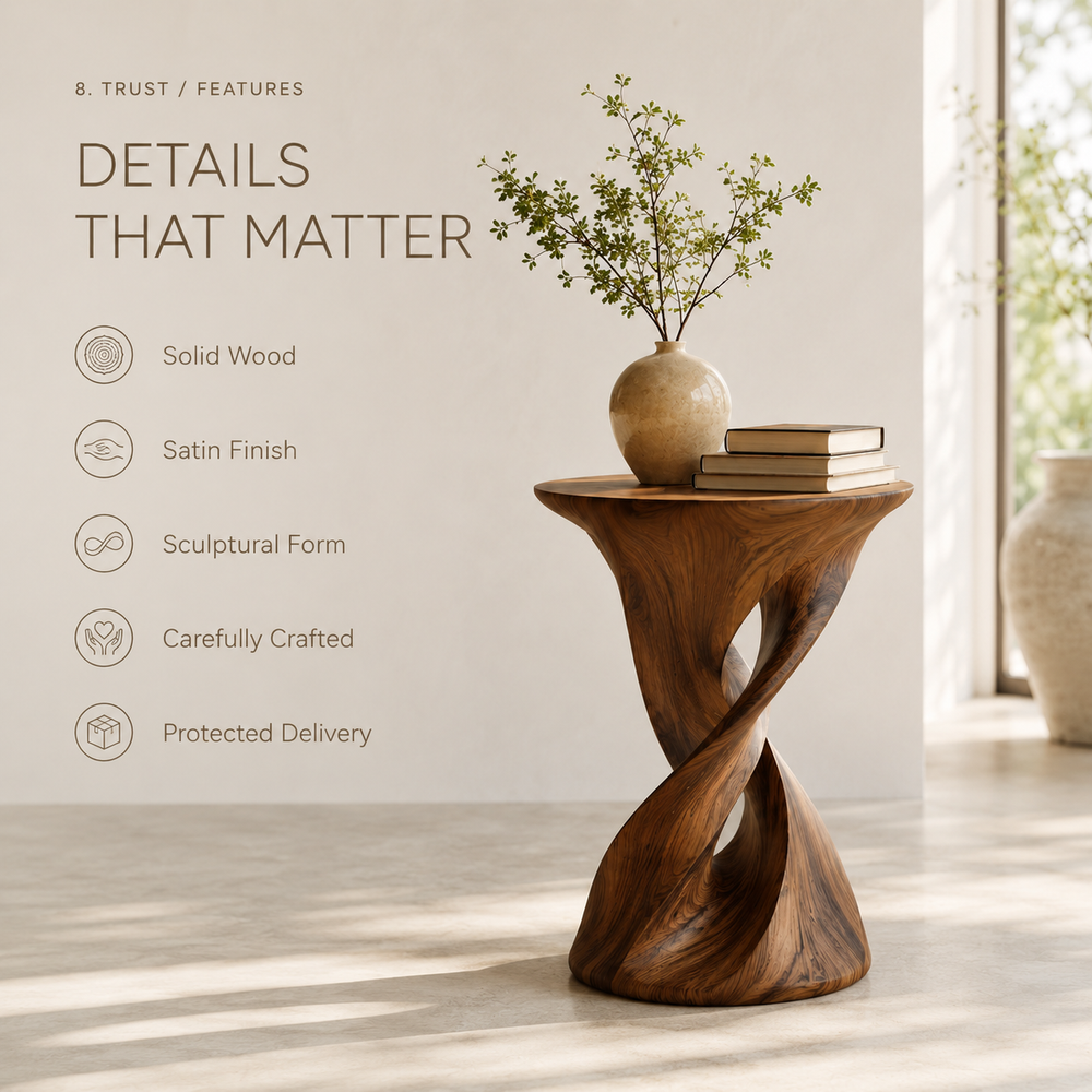 Soren Solid Wood Side Table - Design 004 - product image 09