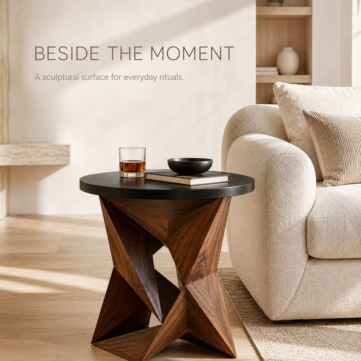 Liora Warm Wood Side Table - Design 008 - product image 02
