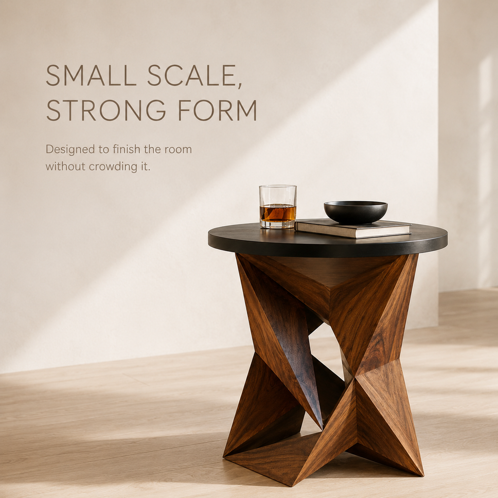Liora Warm Wood Side Table - Design 008 - product image 03