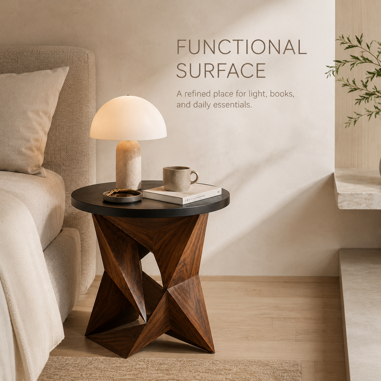 Liora Warm Wood Side Table - Design 008 - product image 07