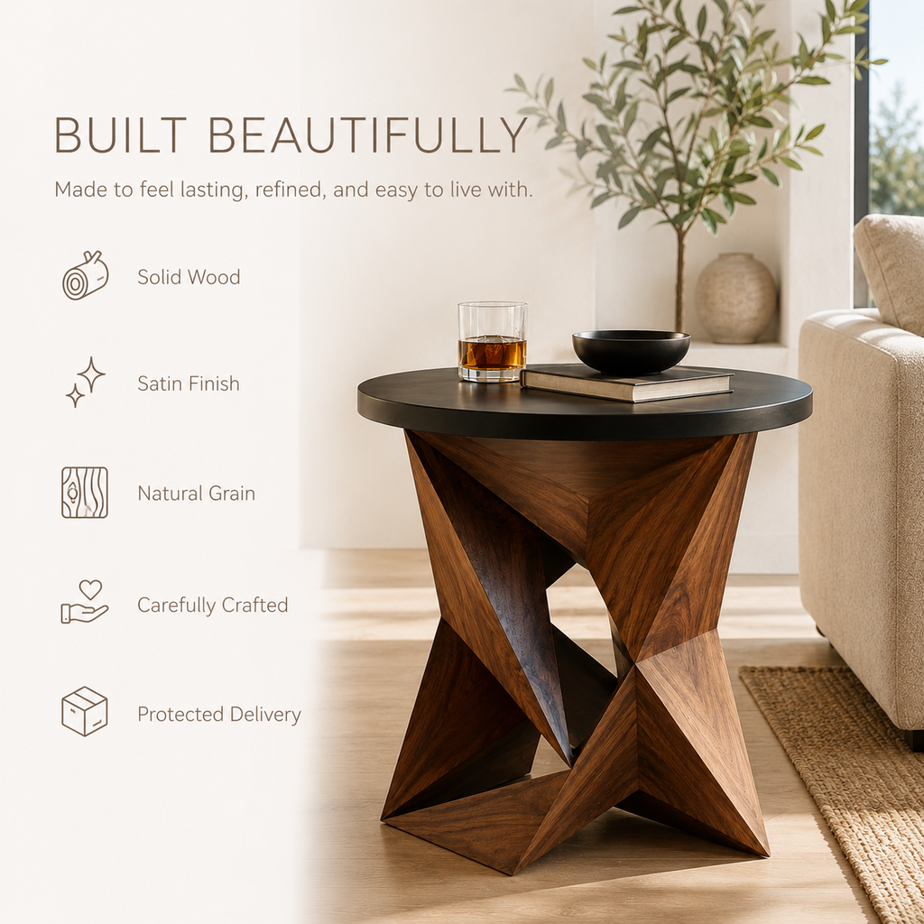 Liora Warm Wood Side Table - Design 008 - product image 09