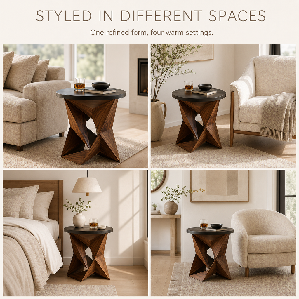 Liora Warm Wood Side Table - Design 008 - product image 10