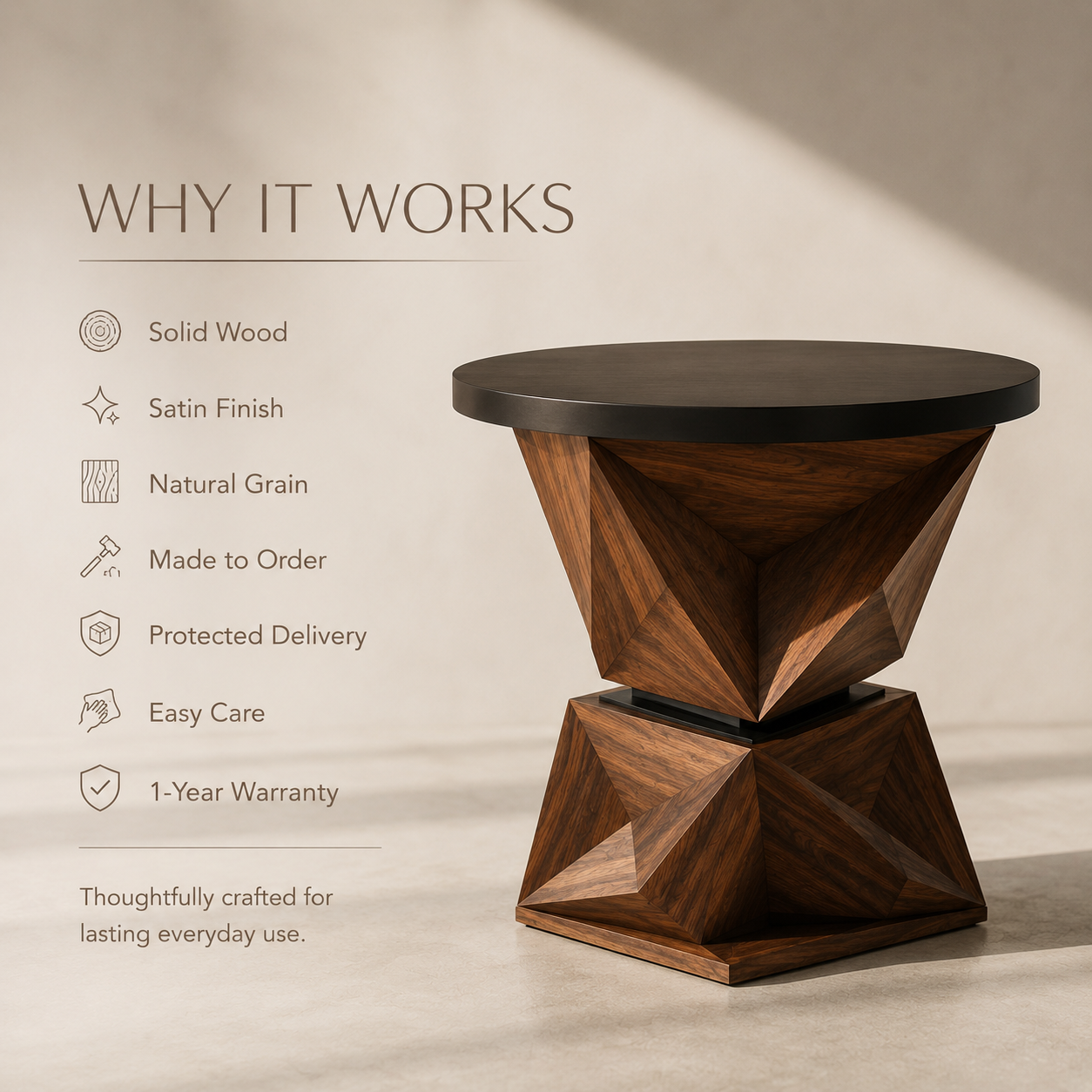 Brielle Sculptural End Table - Design 010 - product image 08