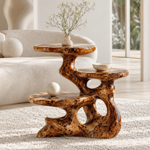 Alden Curved Wood Side Table - Design 019 - main view
