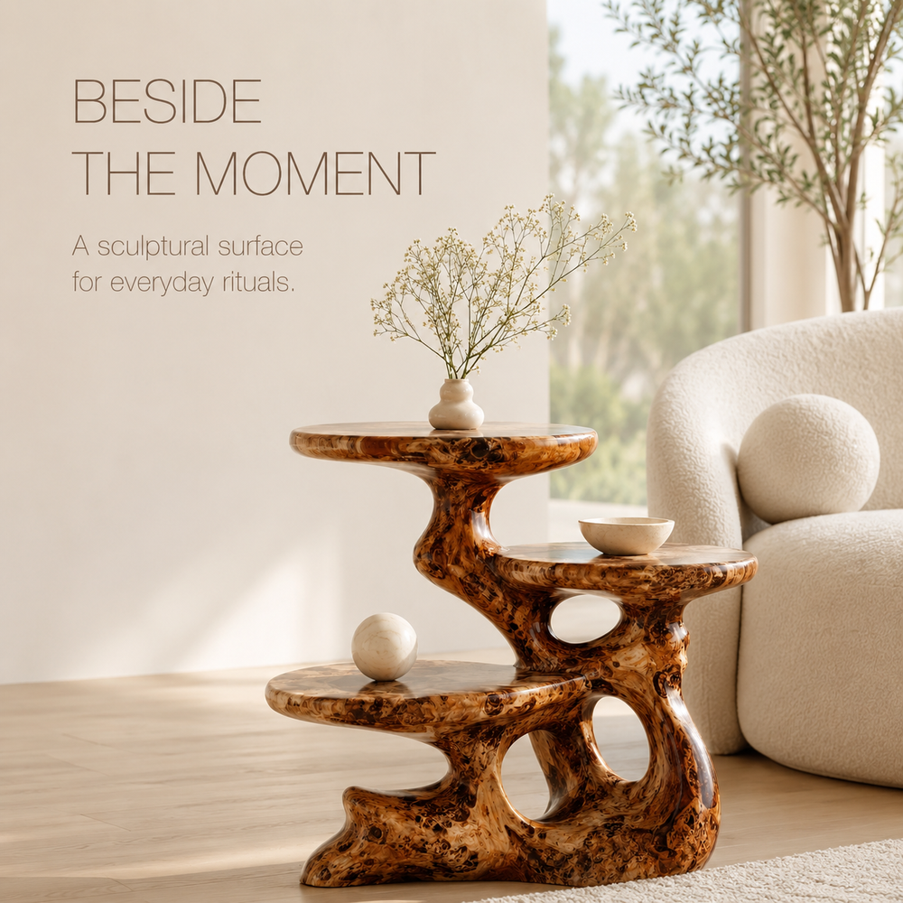 Alden Curved Wood Side Table - Design 019 - product image 02