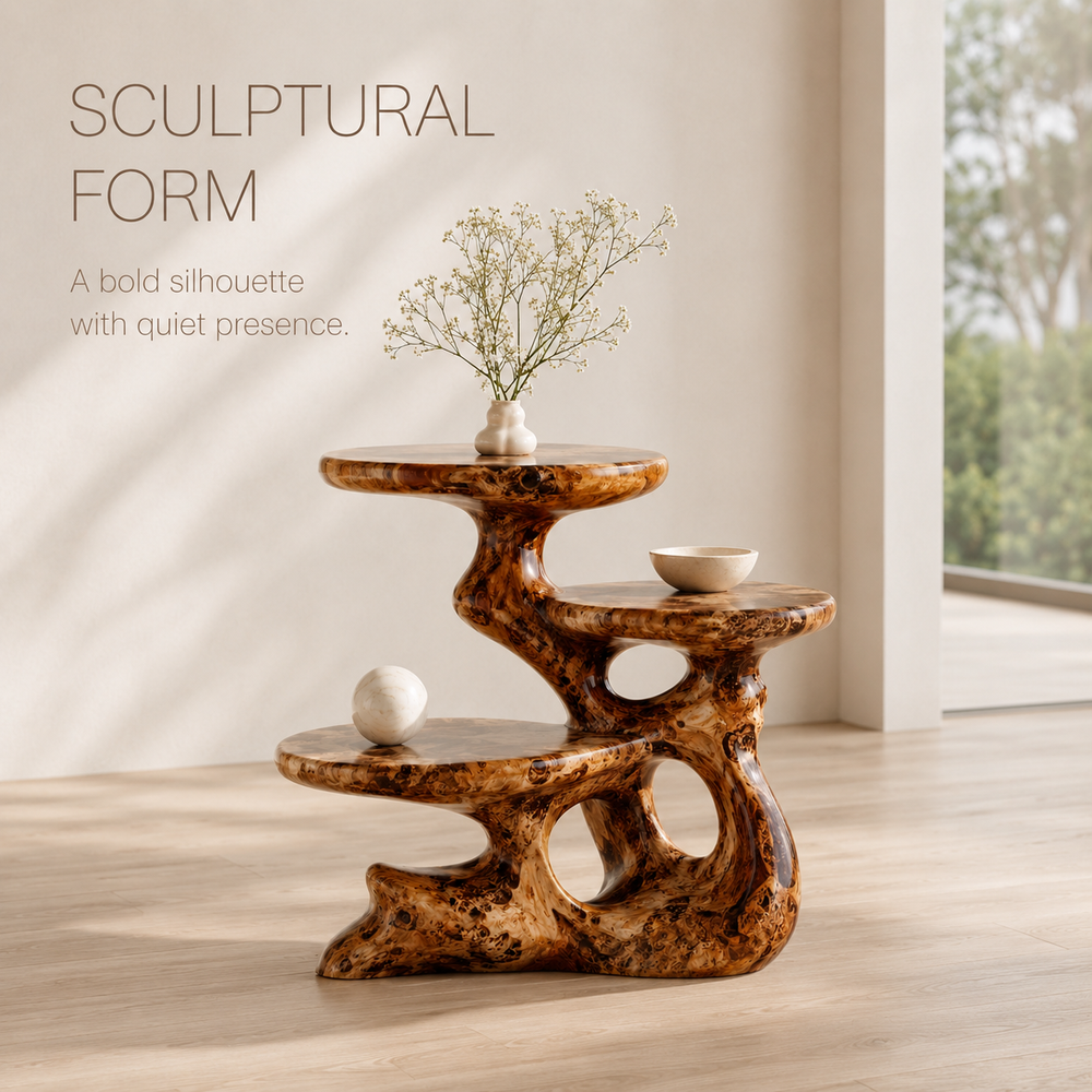 Alden Curved Wood Side Table - Design 019 - product image 03