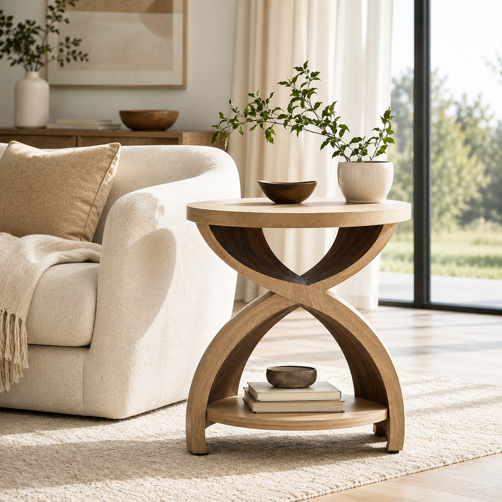 Mira Organic Wood Side Table - Design 022 - product image 03