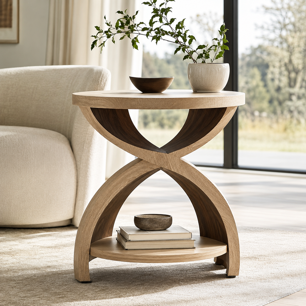 Mira Organic Wood Side Table - Design 022 - product image 04