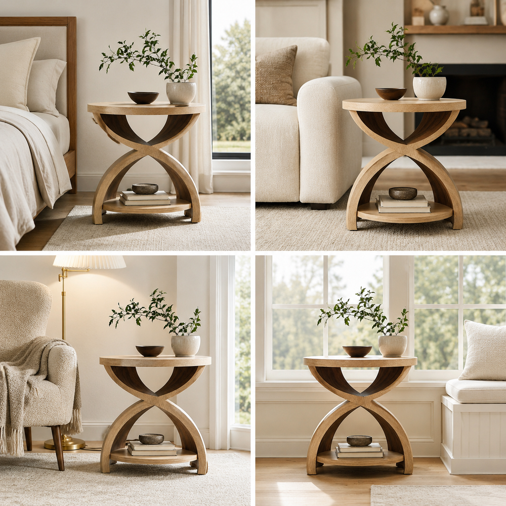 Mira Organic Wood Side Table - Design 022 - product image 09