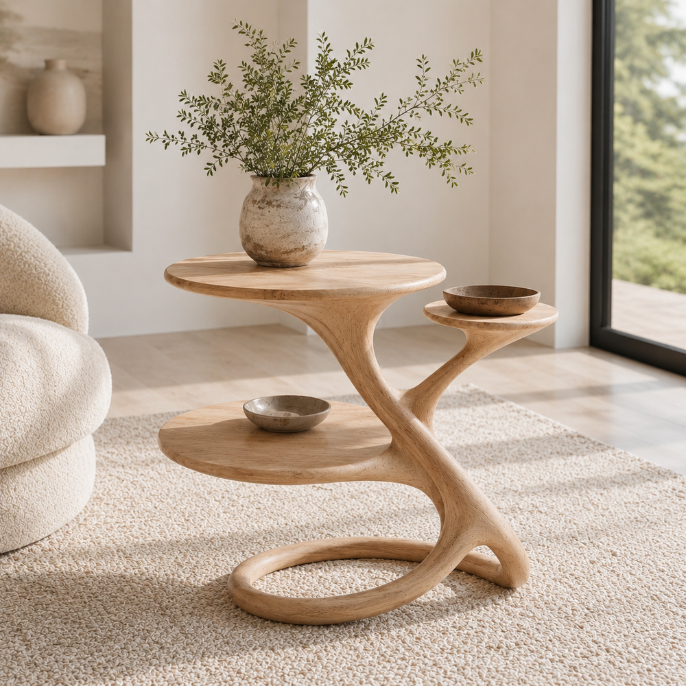 Liora Warm Wood Side Table - Design 028 - product image 03