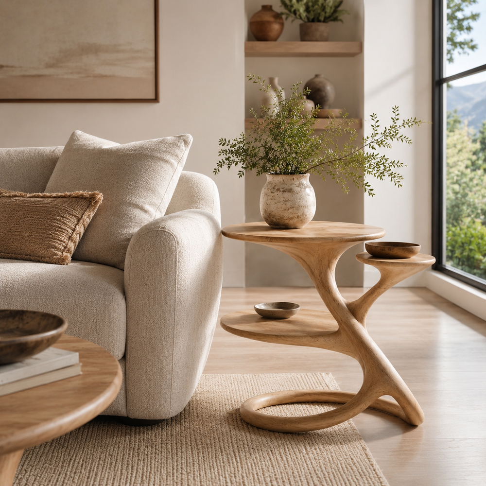Liora Warm Wood Side Table - Design 028 - product image 04