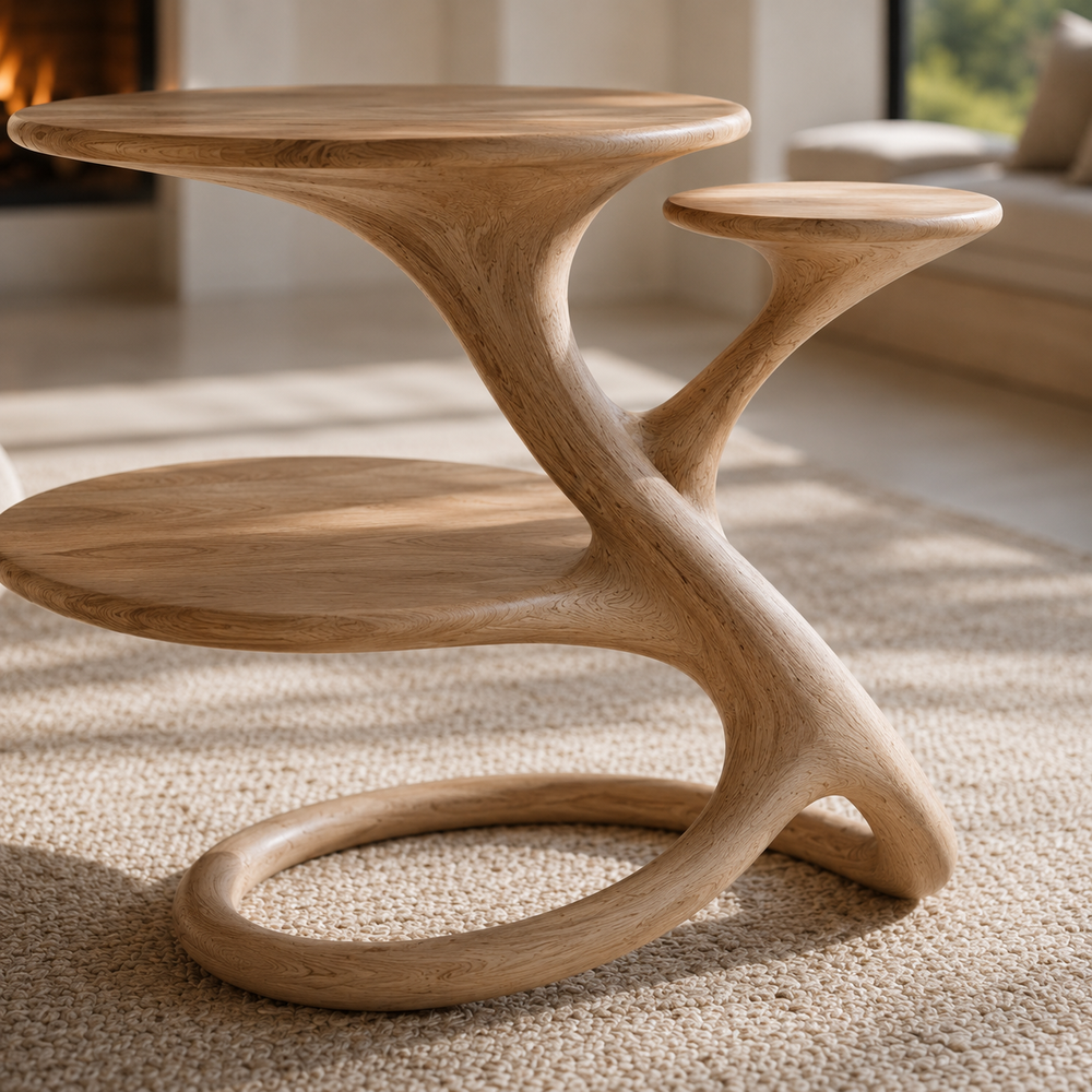 Liora Warm Wood Side Table - Design 028 - product image 06