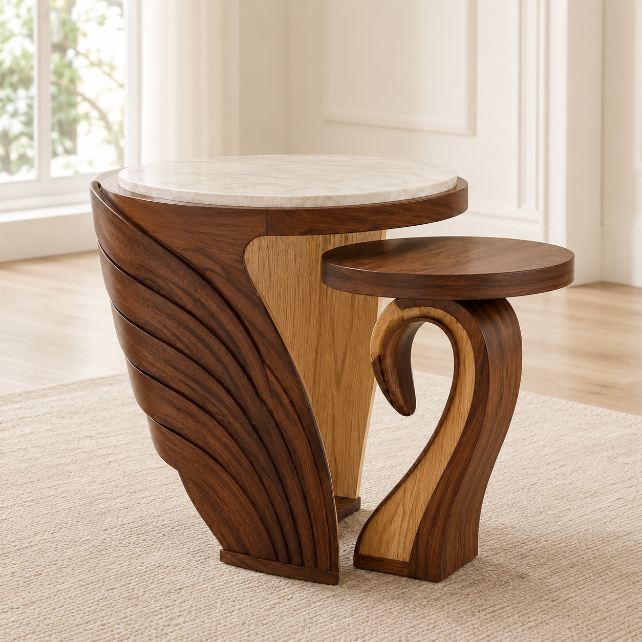 Mira Organic Wood Side Table - Design 030 - product image 03
