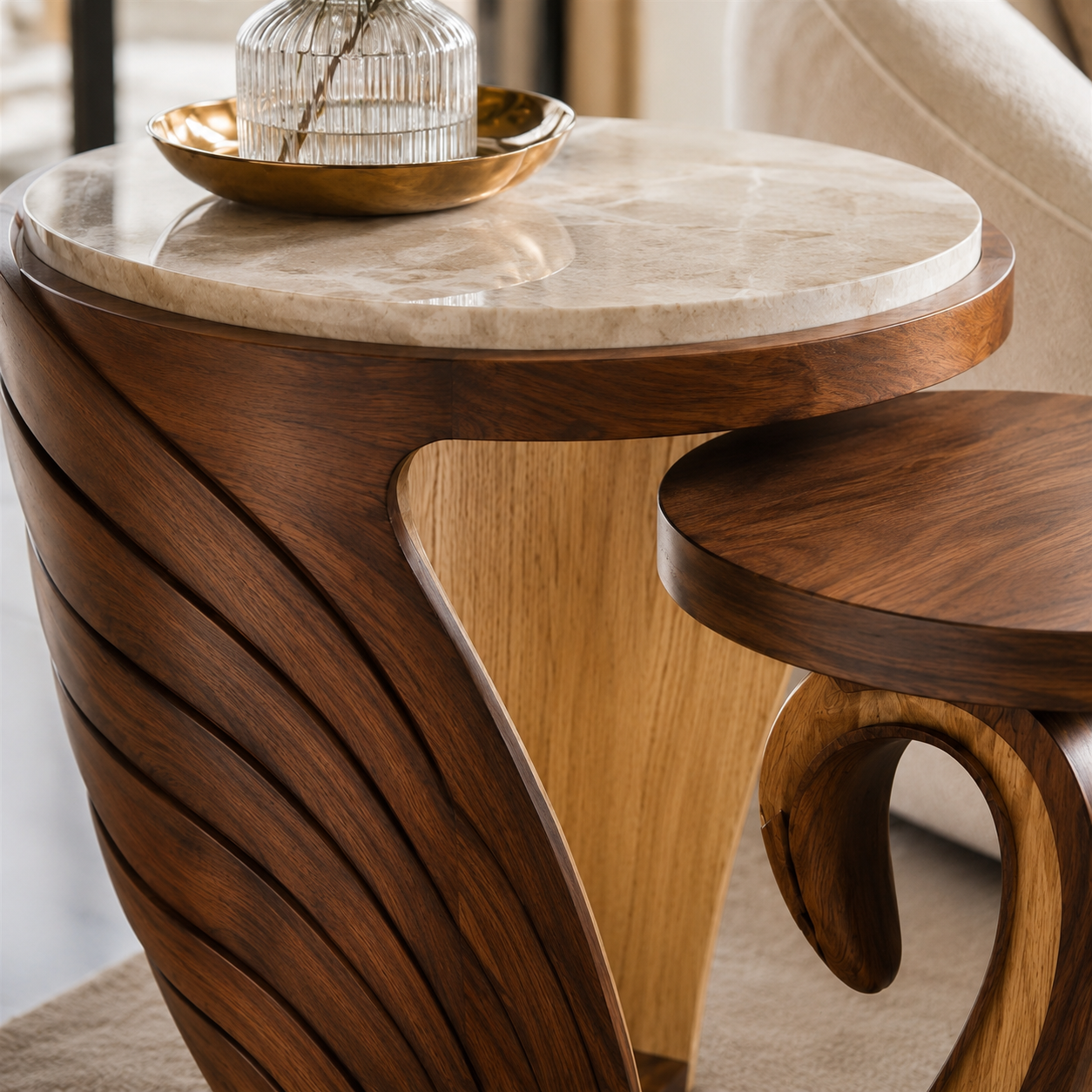 Mira Organic Wood Side Table - Design 030 - product image 05