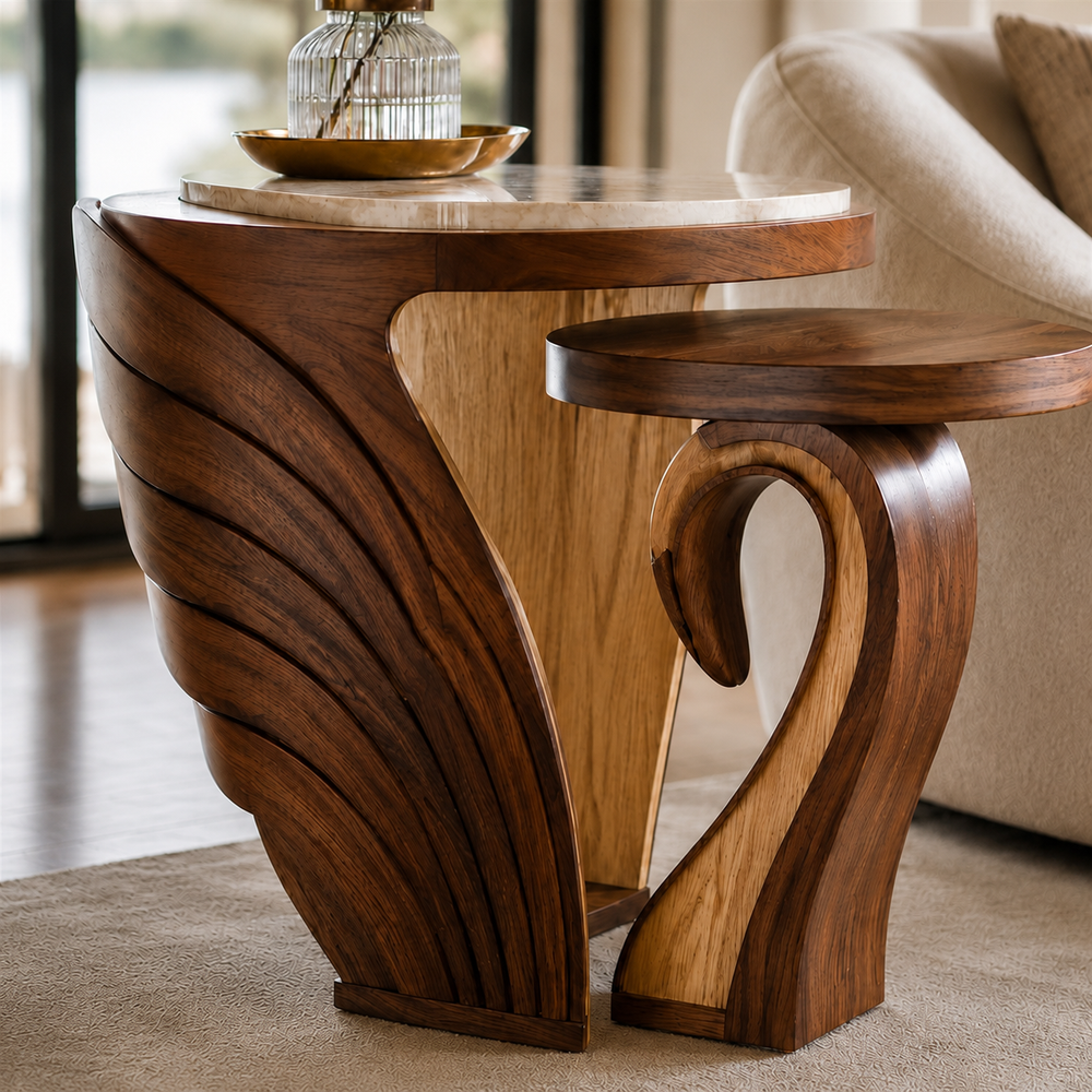 Mira Organic Wood Side Table - Design 030 - product image 06