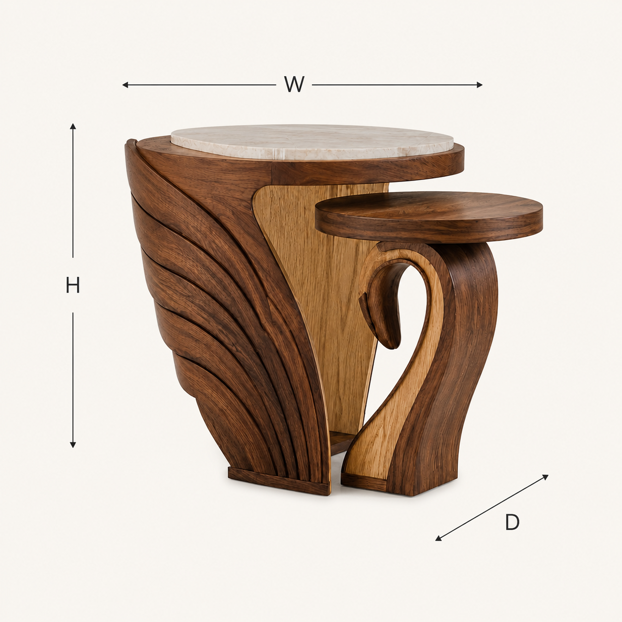 Mira Organic Wood Side Table - Design 030 - product image 08