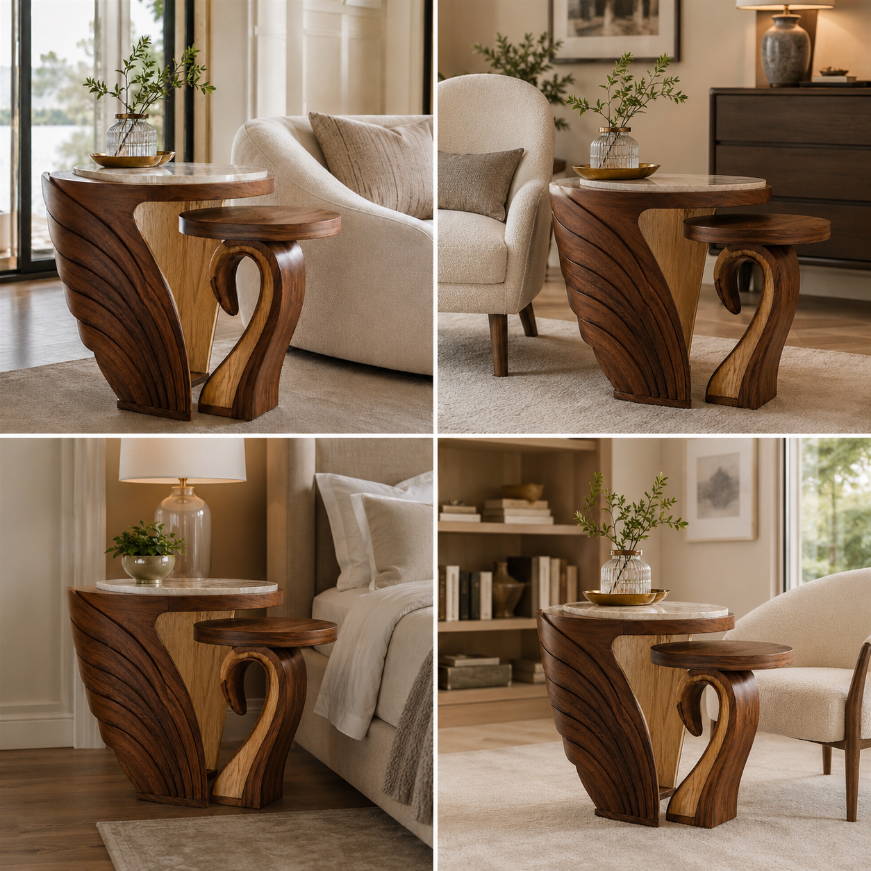 Mira Organic Wood Side Table - Design 030 - product image 10