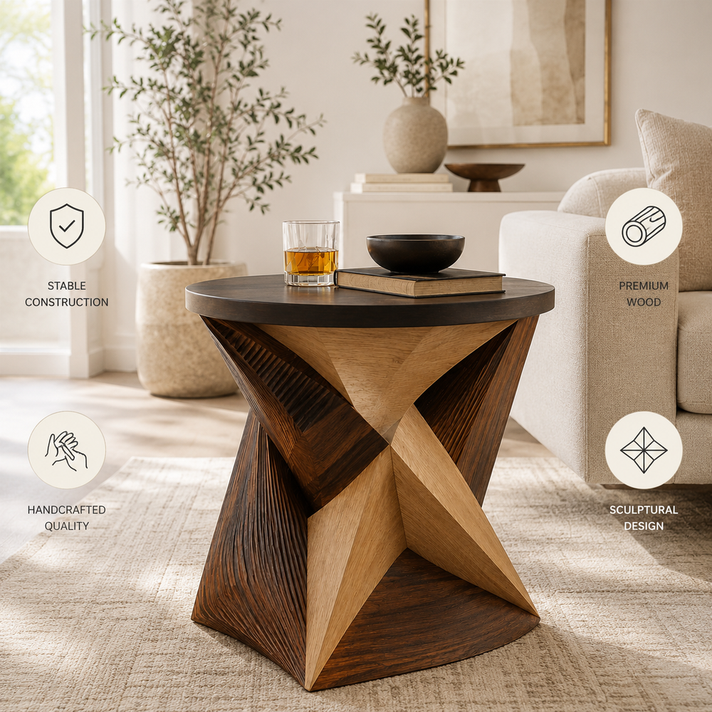 Soren Solid Wood Side Table - Design 032 - product image 09
