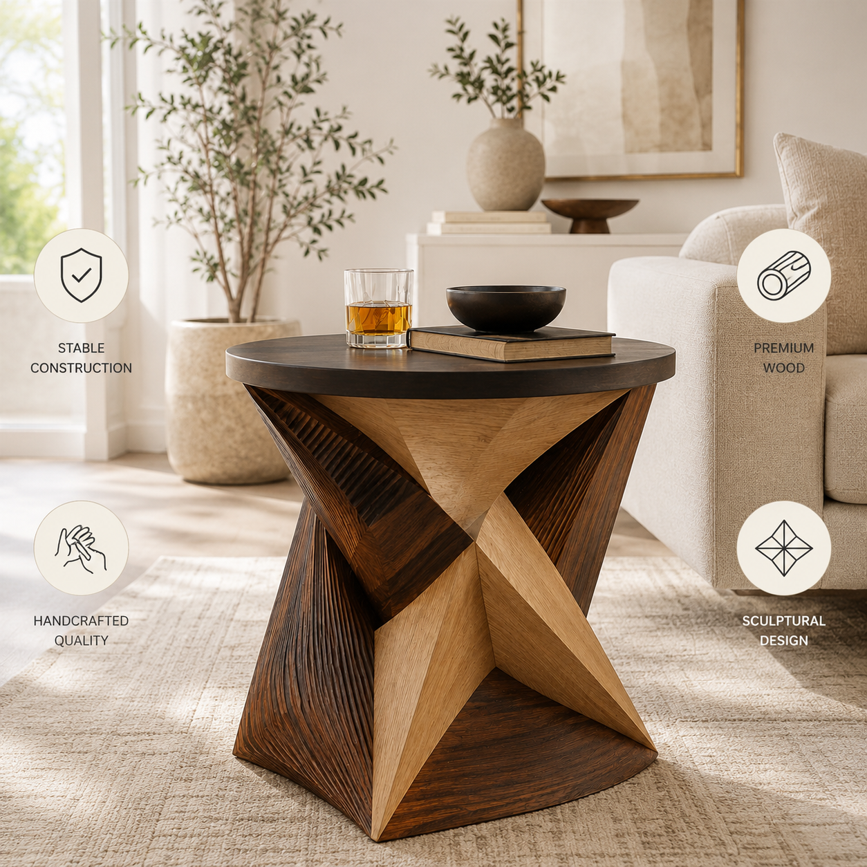 Soren Solid Wood Side Table - Design 032 - product image 09