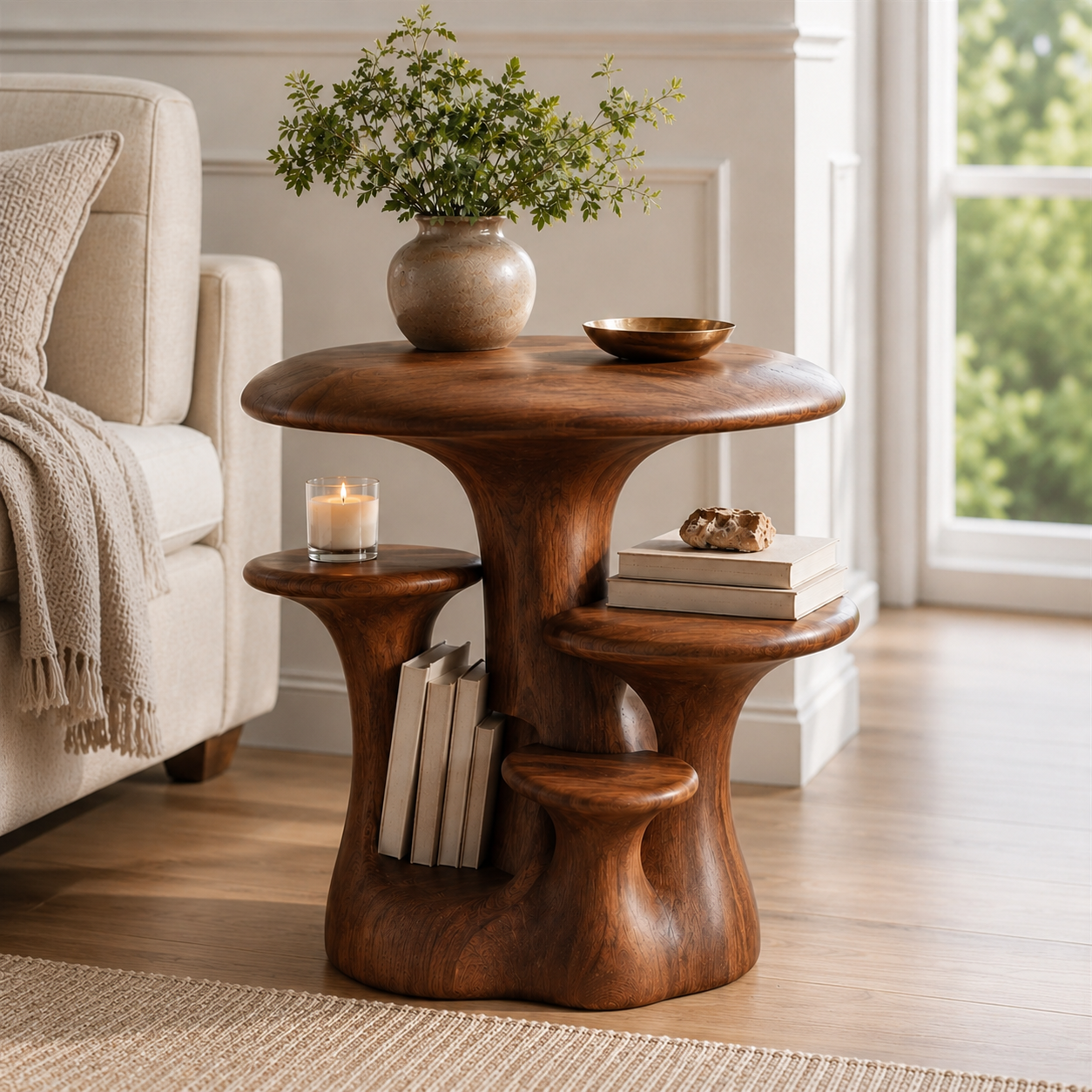 Liora Warm Wood Side Table - Design 044 - product image 03