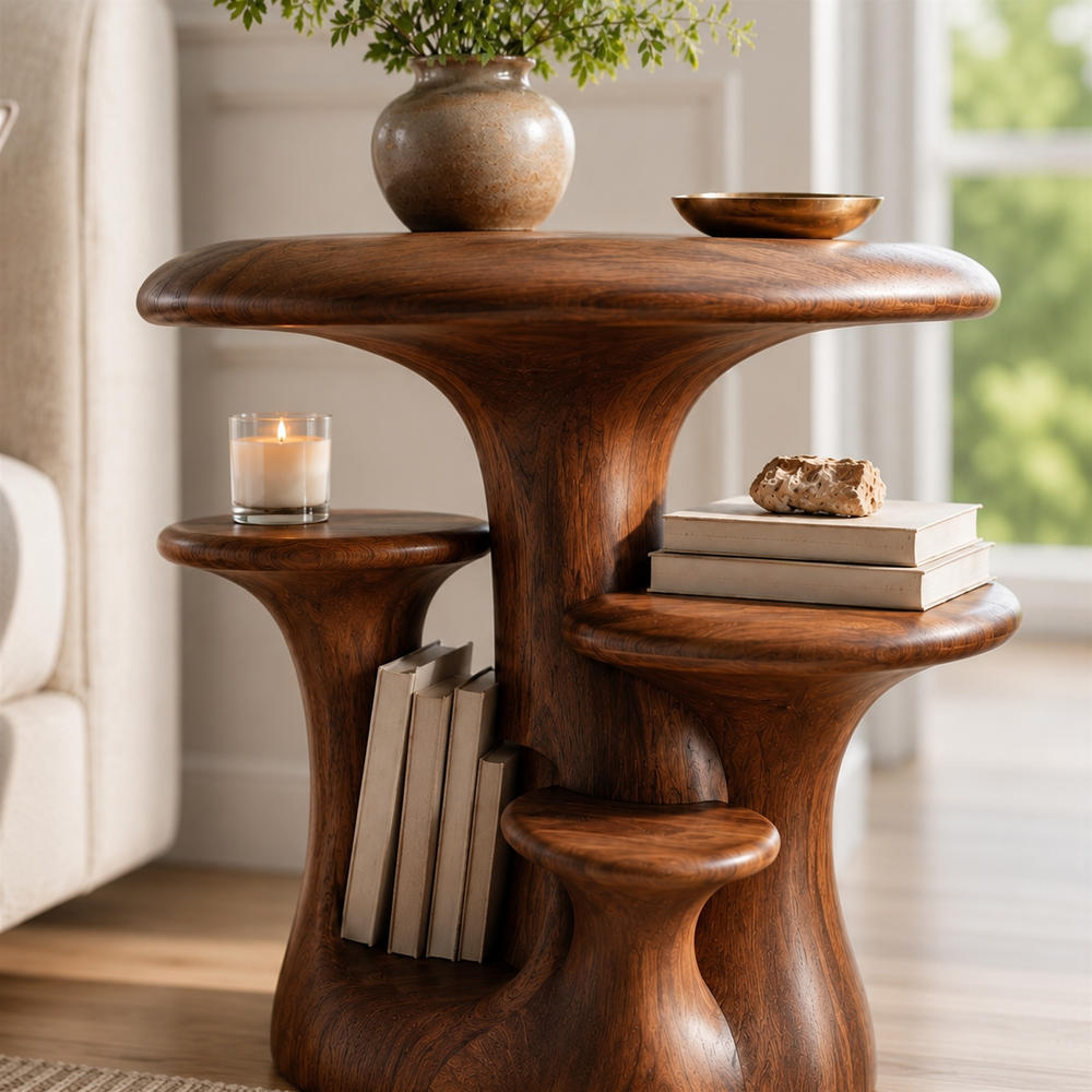 Liora Warm Wood Side Table - Design 044 - product image 06