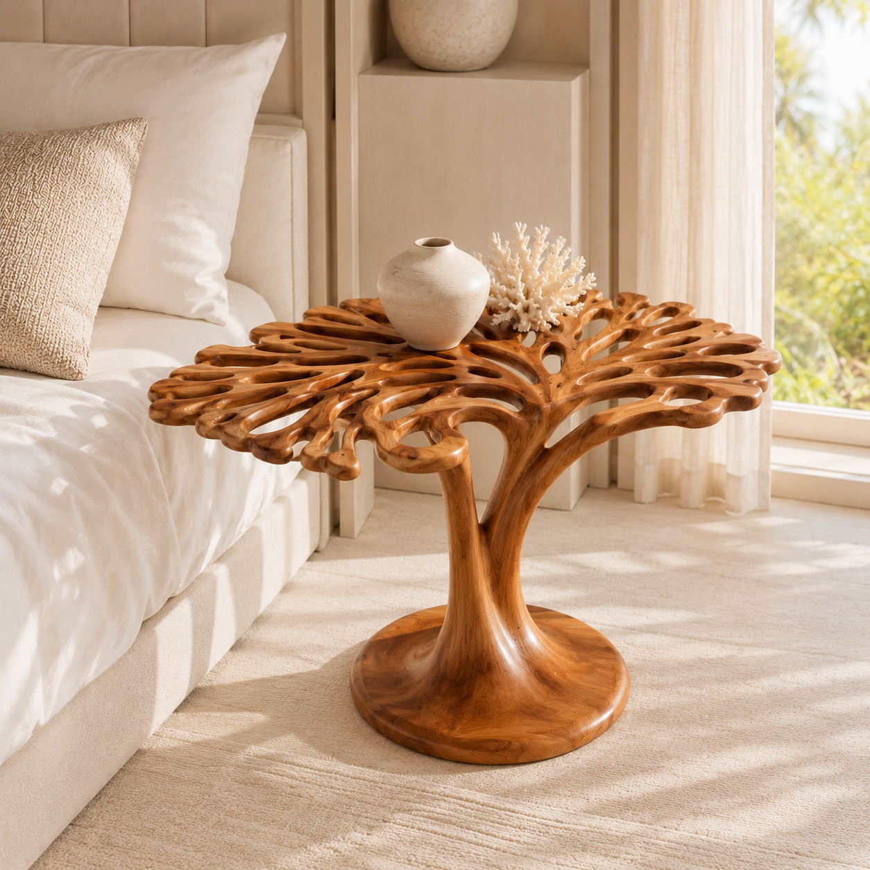 Mira Organic Wood Side Table - Design 046 - product image 02
