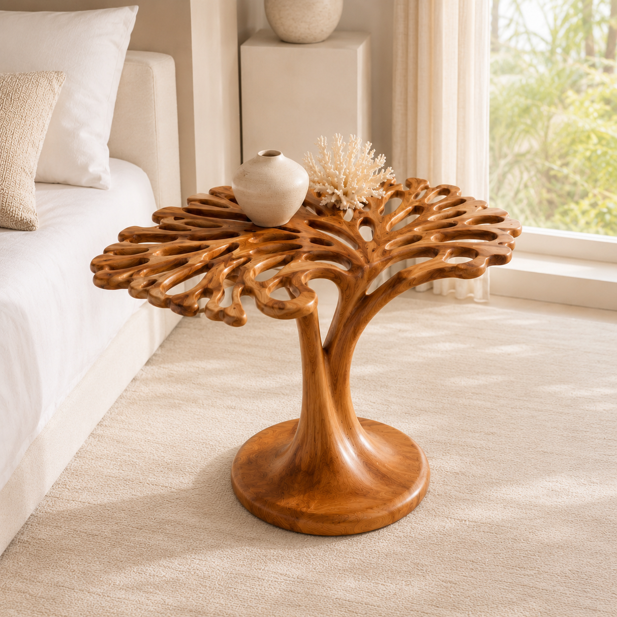 Mira Organic Wood Side Table - Design 046 - product image 03