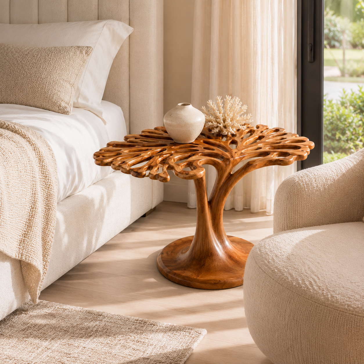 Mira Organic Wood Side Table - Design 046 - product image 04