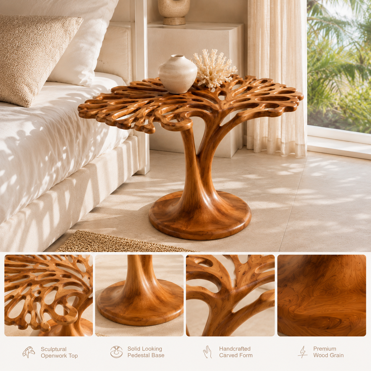 Mira Organic Wood Side Table - Design 046 - product image 09