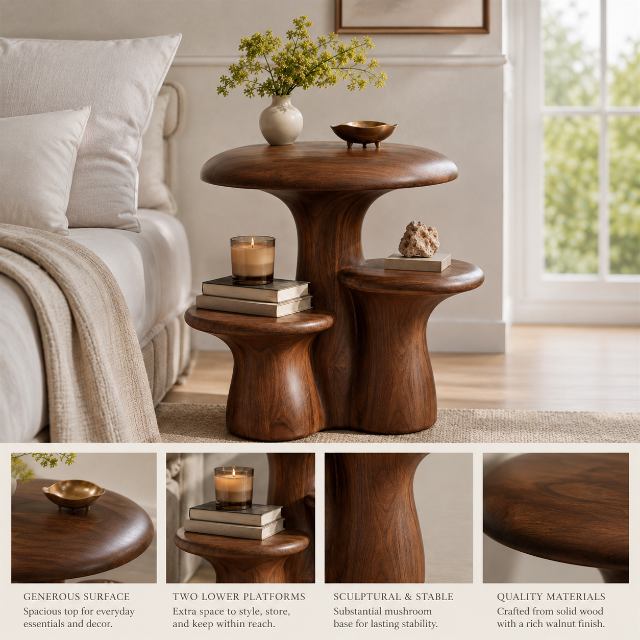 Soren Solid Wood Side Table - Design 048 - product image 09