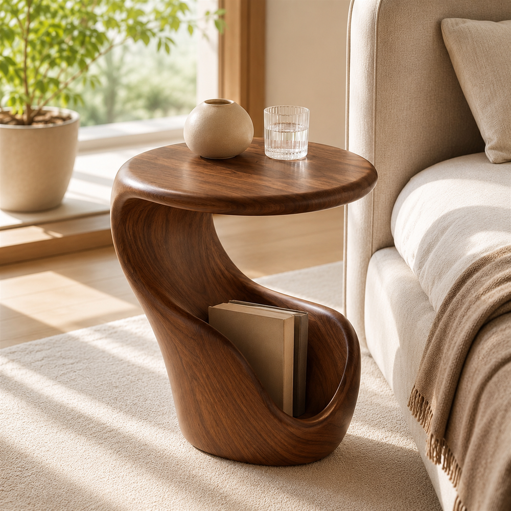 Liora Warm Wood Side Table - Design 052 - product image 02