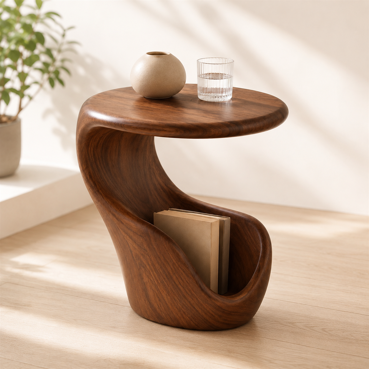 Liora Warm Wood Side Table - Design 052 - product image 03