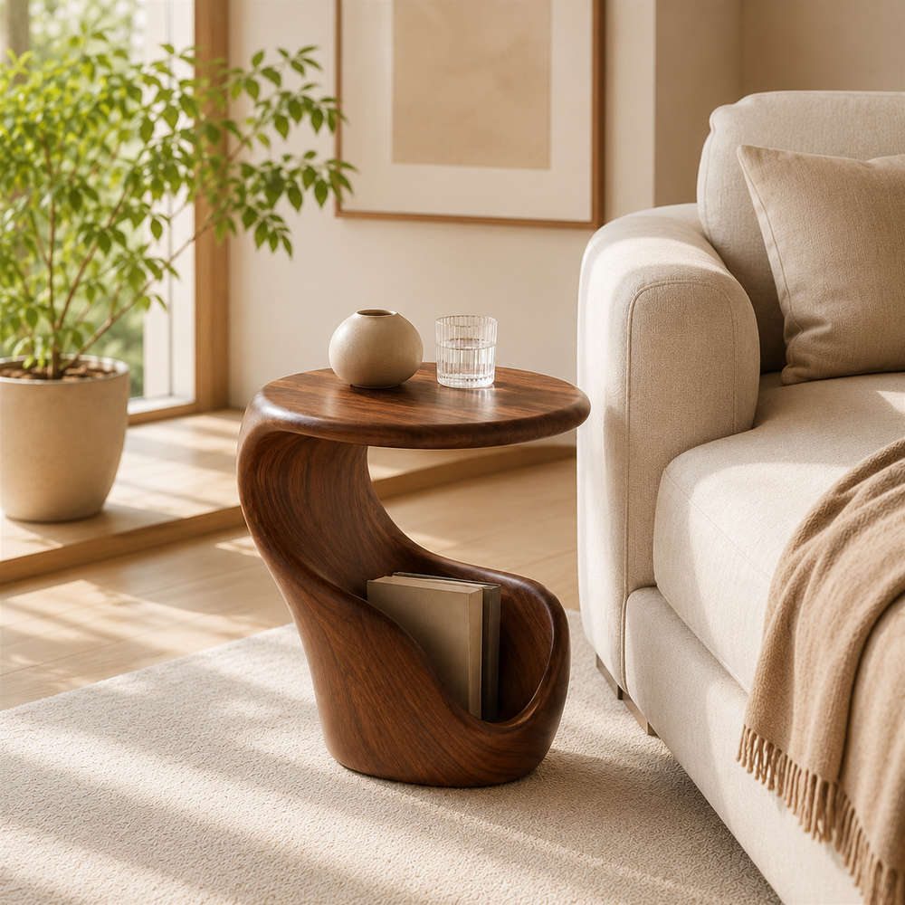 Liora Warm Wood Side Table - Design 052 - product image 04