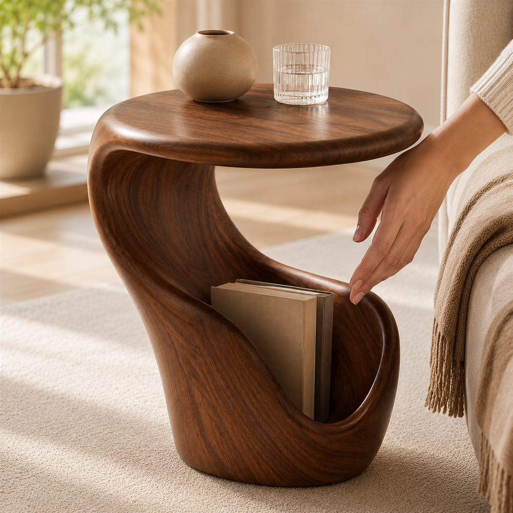 Liora Warm Wood Side Table - Design 052 - product image 06
