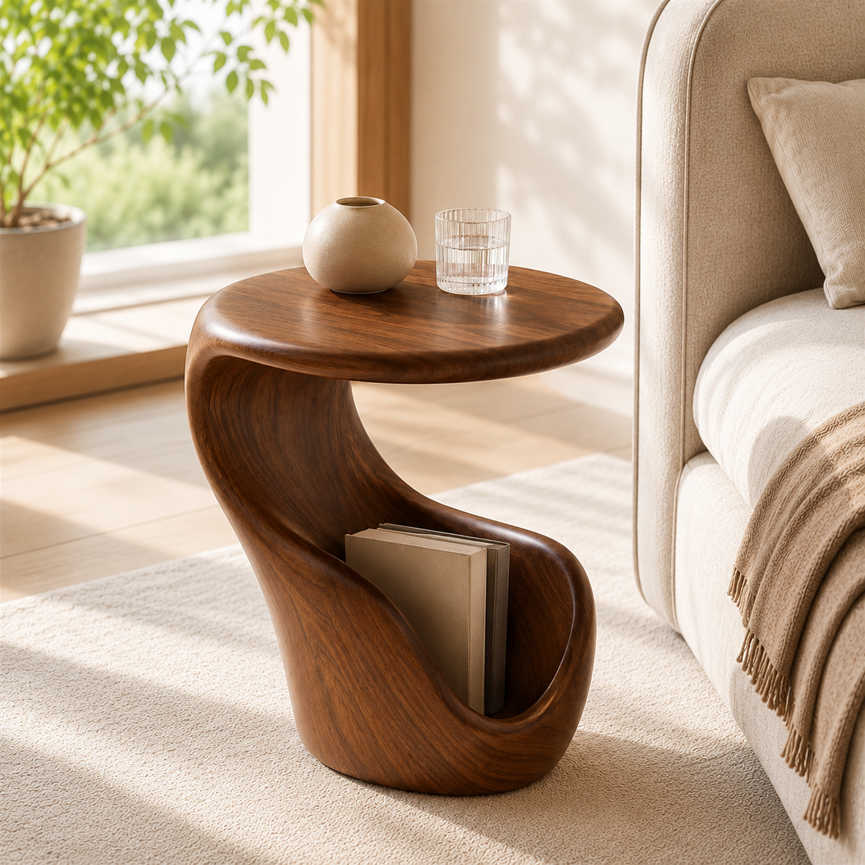 Liora Warm Wood Side Table - Design 052 - product image 09