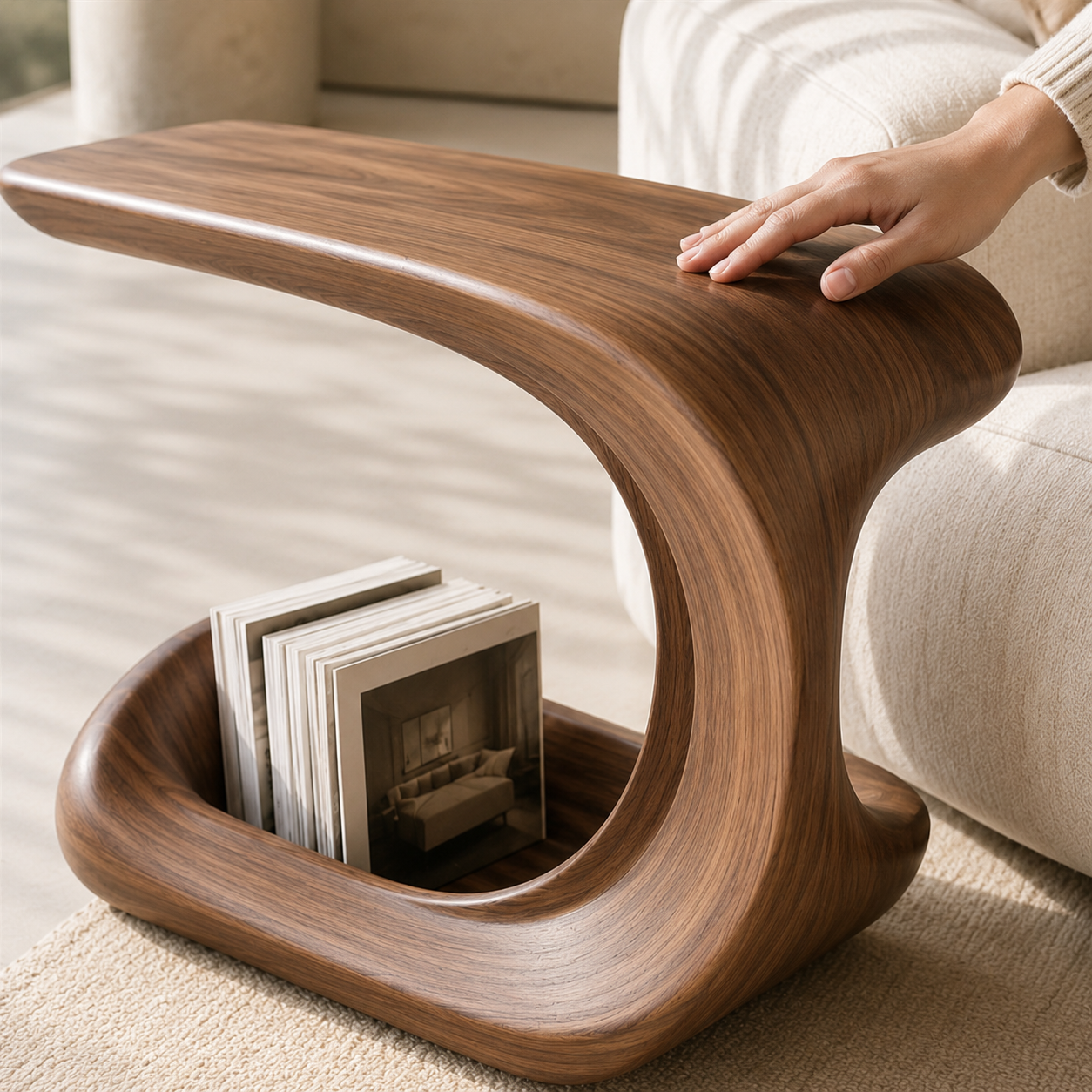 Mira Organic Wood Side Table - Design 054 - product image 05