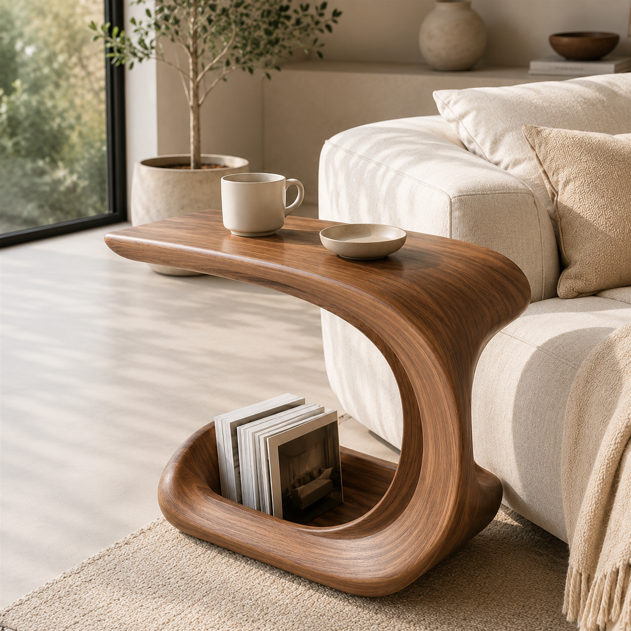 Mira Organic Wood Side Table - Design 054 - product image 06
