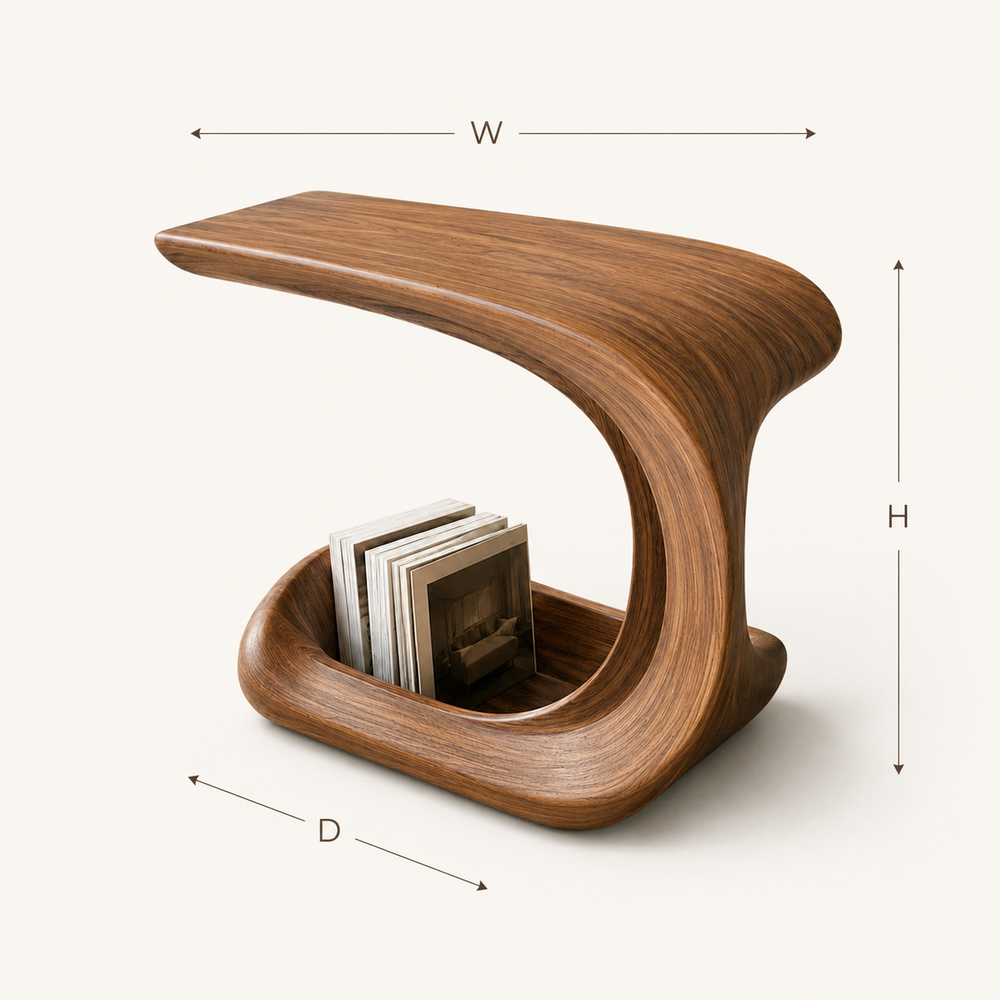Mira Organic Wood Side Table - Design 054 - product image 07