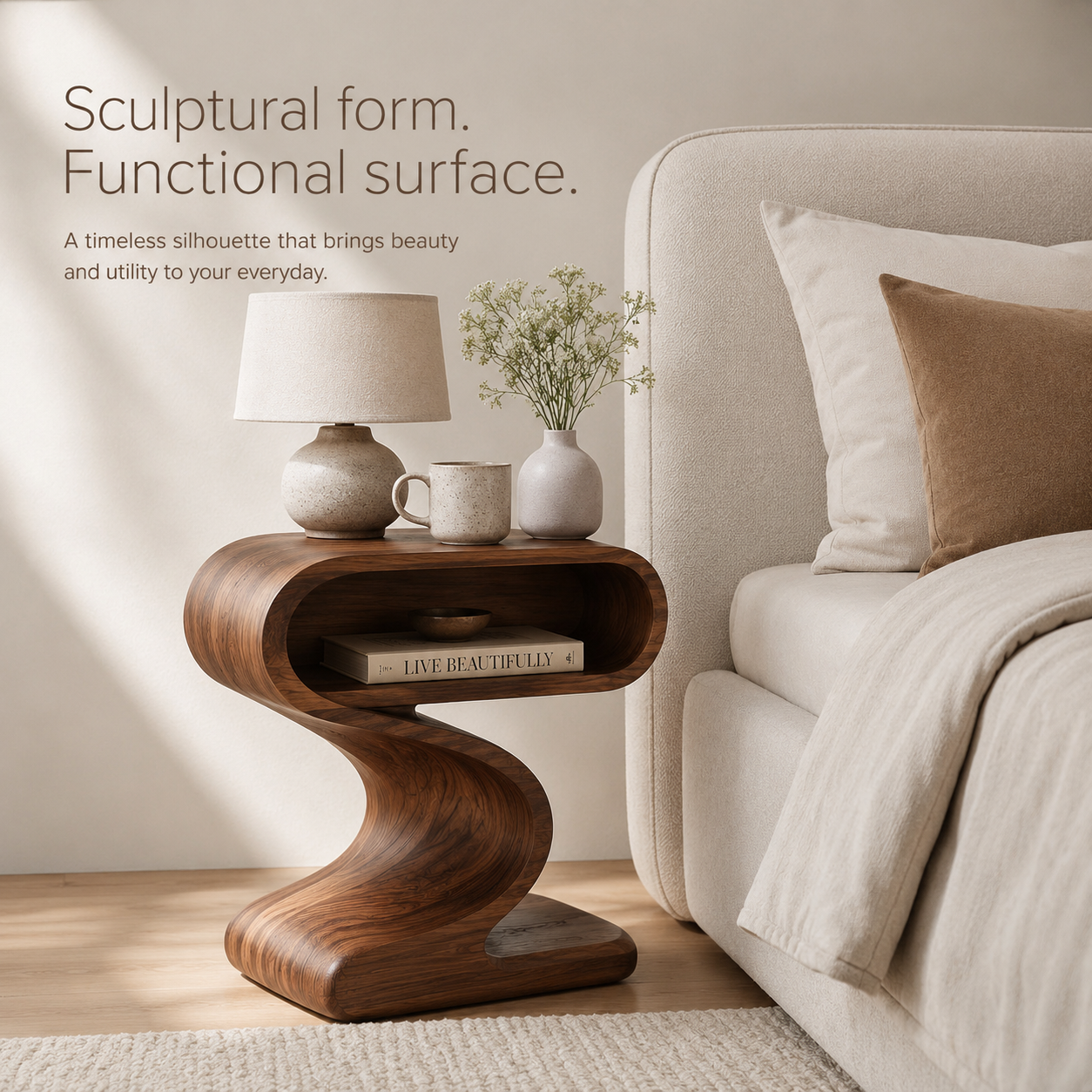 Liora Warm Wood Side Table - Design 060 - product image 06