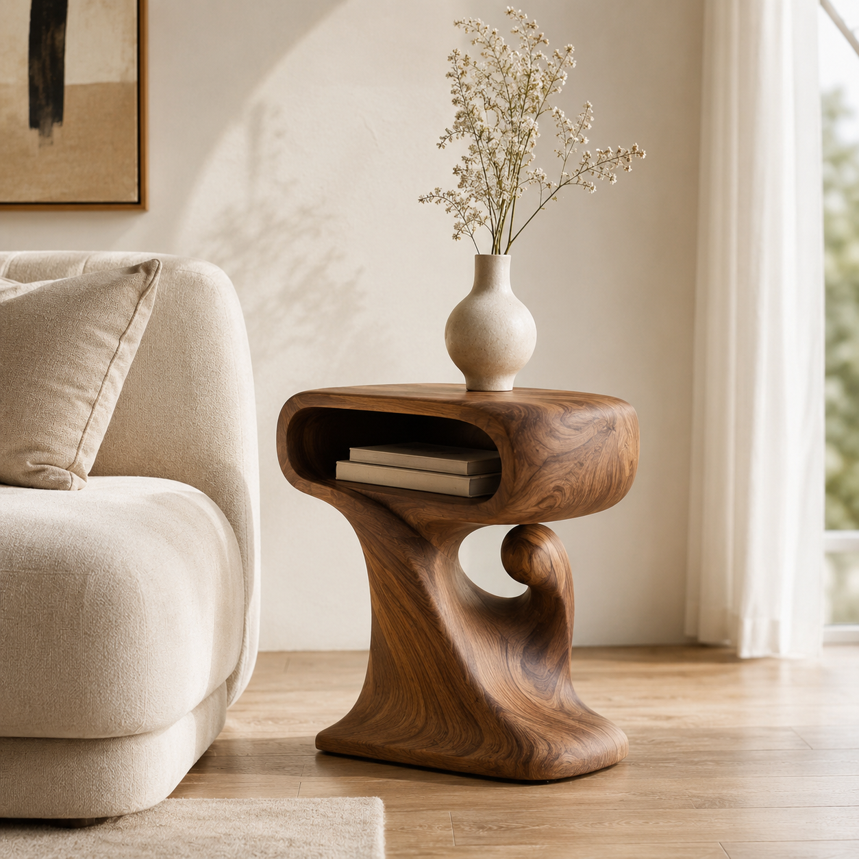Mira Organic Wood Side Table - Design 062 - main view